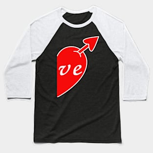 Couple Matching Half Heart Love Valentines Day Baseball T-Shirt